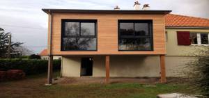 extension bois sur pilotis