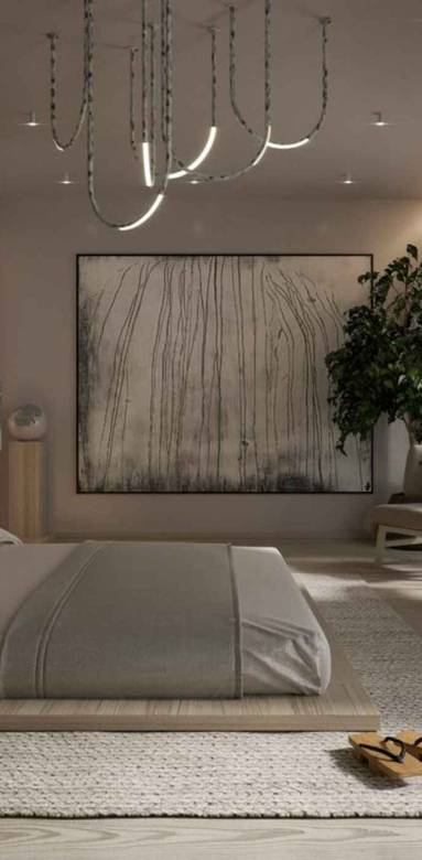 chambre style wabi-sabi