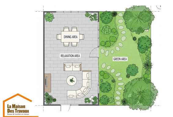 PLAN d'un jardin de 70 m2