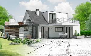 Une extension de maison près de Tours (37).