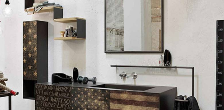 meuble de salle de bain métallique style US 