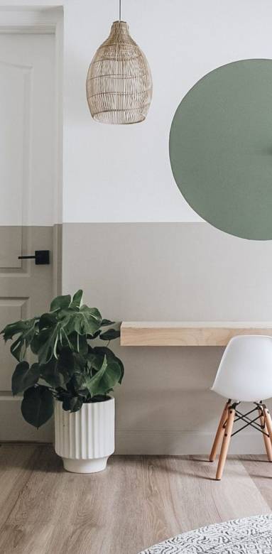 Grège, blanc et vert