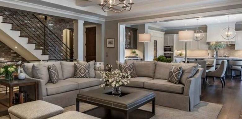 Salon/séjour tendance cocon (coloris gris)