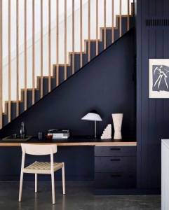 Aménagement de bureau sous escalier