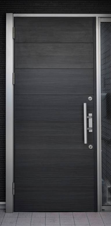 Porte d'entrée en acier avec habillage effet bois - Bourg-en-Bresse Ambérieu-en-Bugey Meximieux 01