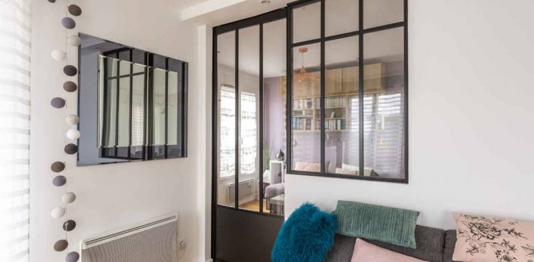 Séparation par verrière et porte verrière