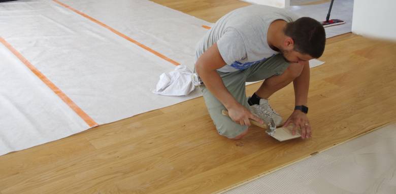Pose de parquet bois