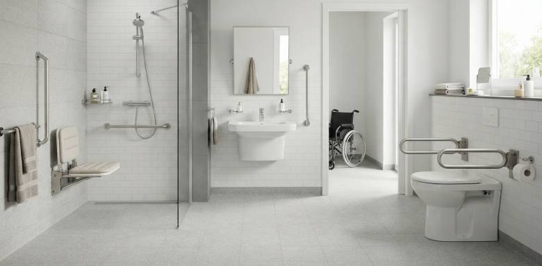 Exemple d'une salle de bain PMR