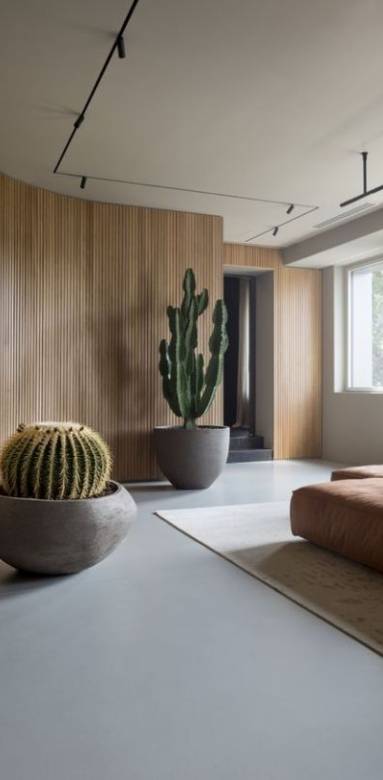 Cloison bois aux formes arrondis