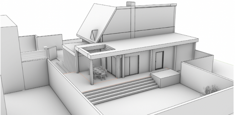 Plan de présentation d'agrandissement de maison 