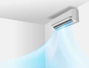 Dessin d'un flux d'air avec climatisation 
