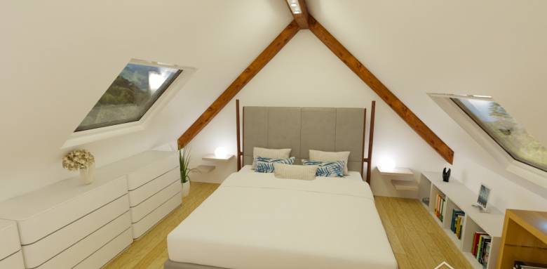 Réalisation HomeByMe d'une chambre mansardée