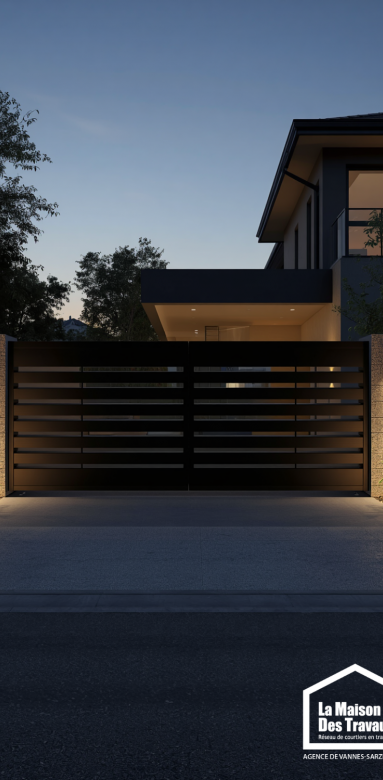 Portail aluminium entrée maison Morbihan