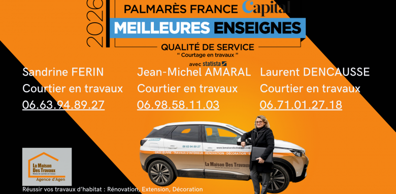 À Agen dans le Lot-et-Garonne, Sandrine Férin accompagne vos projets d’extension et de véranda en sélectionnant des artisans qualifiés.