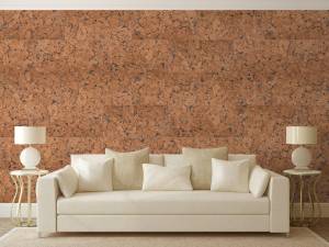 Salon décor liège naturel mural