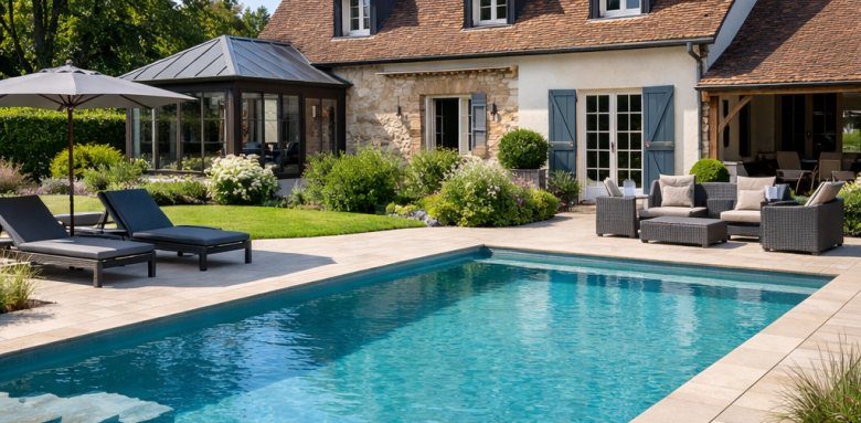 projet de piscine à Rambouillet (visuel IA)