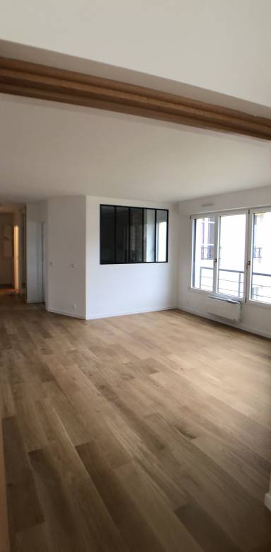  Salon après travaux avec verrière sur cuisine Le Chesnay Rocquencourt