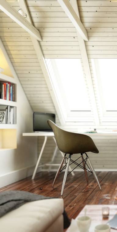 bibliothèque dans les combles