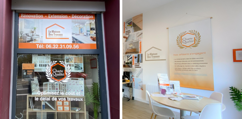 Facade et intérieur de l'agence