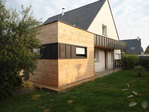 extension de maison bois et zinc