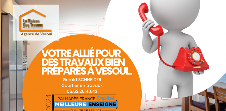 Gérald Schneider, courtier en travaux à Vesoul, vous aide à préparer vos rénovations en choisissant des artisans fiables et des solutions adaptées à votre projet.