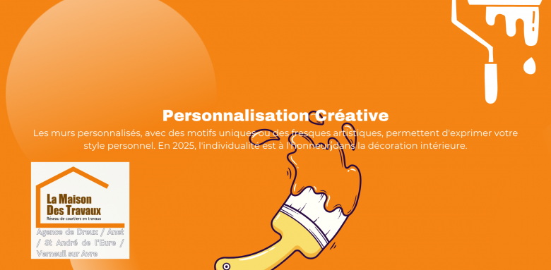 Les murs personnalisés, avec des motifs uniques ou des fresques artistiques, permettent d'exprimer votre style personnel. En 2025, l'individualité est à l'honneur dans la décoration intérieure.