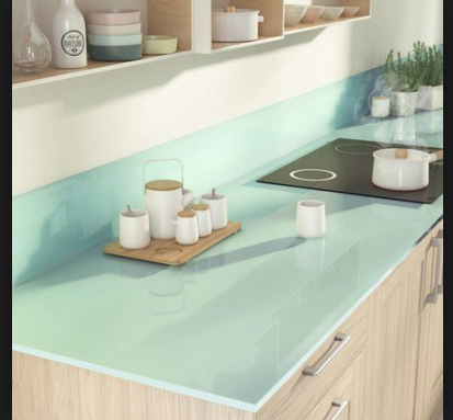 Plan travail en verre
