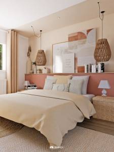 Chambre tendance 2023 Coloris Terracotta