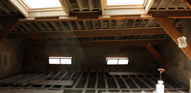 Isolation de combles en cours