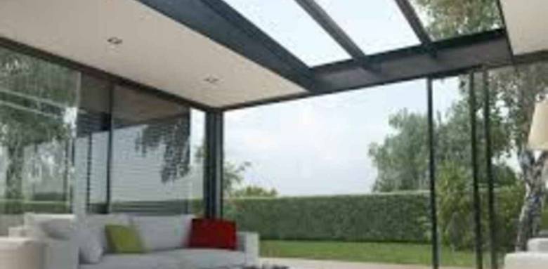 Véranda Technal moderne, à toit plat