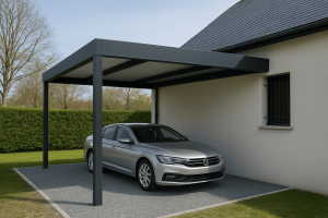 Carport en métal adossé à la maison - Nantes 44
