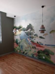 Mise en place papier panoramique Isidore Leroy après préparation des murs