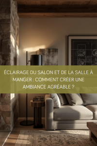Salon lumineux avec éclairage chaleureux dans une maison rénovée