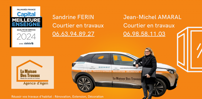 Sandrine Férin et Jean-Michel Amaral, courtiers en travaux à Agen, vous accompagnent dans vos projets de rénovation et d’isolation.