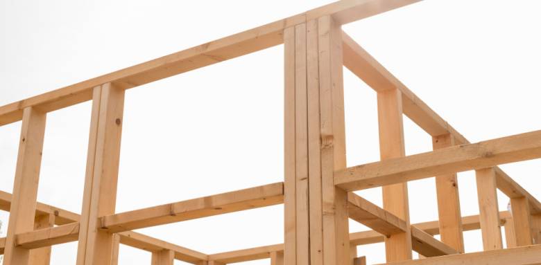 Ossature en bois d'une extension