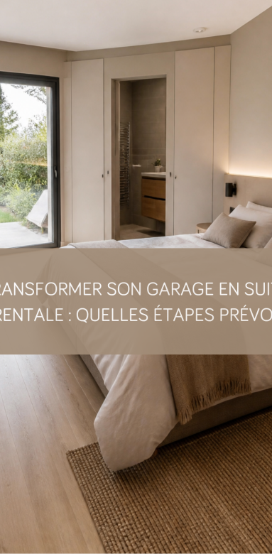 Aménagement d'un ancien garage en chambre confortable et contemporaine