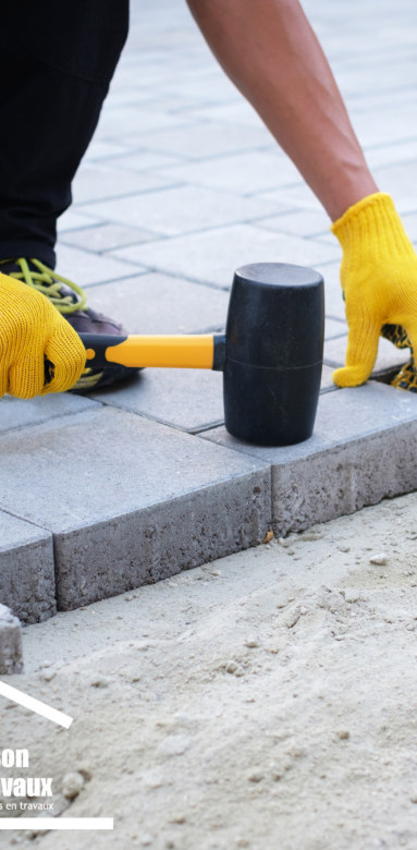Pose de dalles et pavés en pierre reconstituée