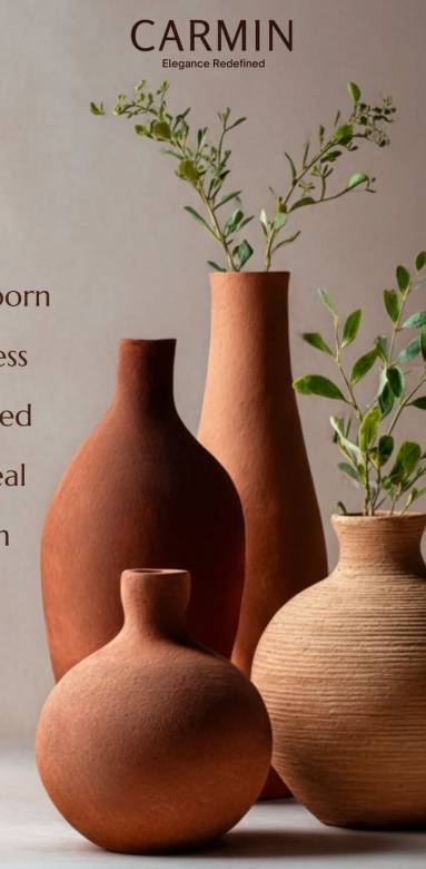 Objets décoratifs en terre cuite coloris Terracotta