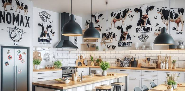 Autocollant dans une cuisine à Deauville