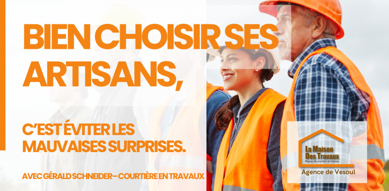 Choisir les bons artisans est essentiel pour une rénovation d’appartement réussie à Vesoul, un service pleinement accompagné par Gérald Schneider, courtier en travaux.