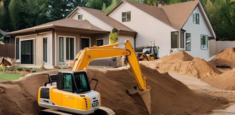 terrassement avec une pelleteuse