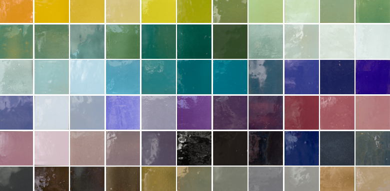 Teintes possibles pour le zellige