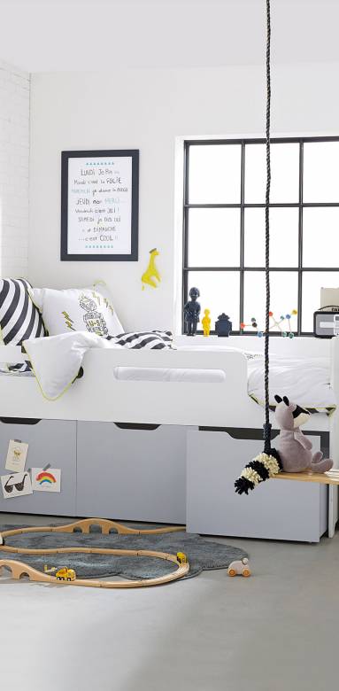 chambre grise et jaune - Vert Baudet