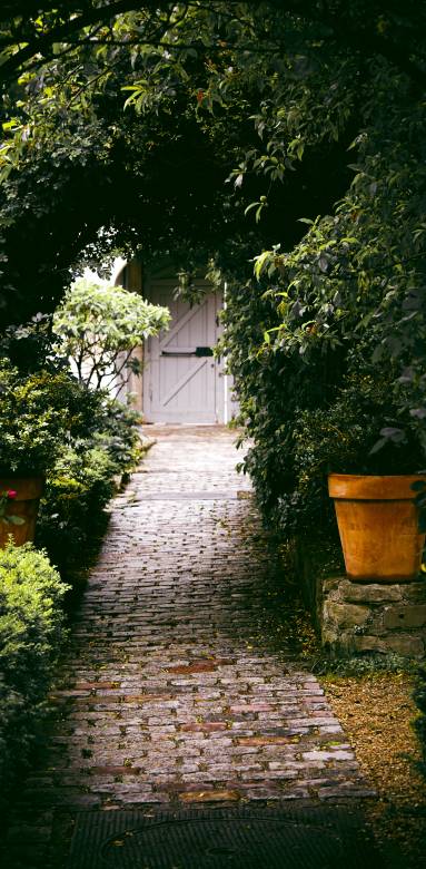 Allée pavée