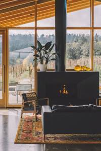 Extension en bois avec parois vitrées