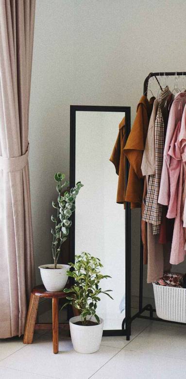 Un dressing ouvert près d'une entrée