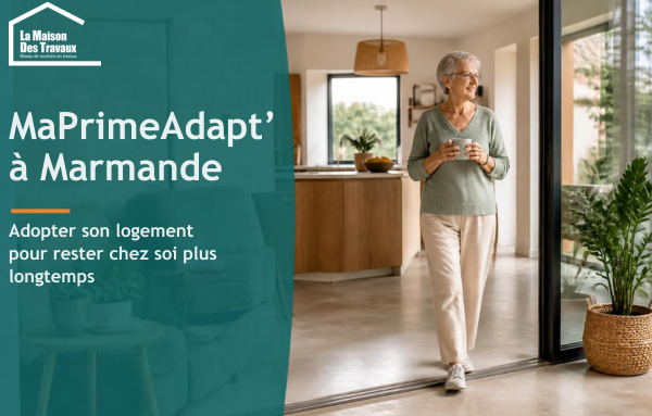 Cuisine accessible à Marmande avec plan de travail adapté et circulation pensée pour préserver l’autonomie des personnes à mobilité réduite.