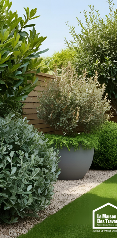 jardin facile entretien avec graviers et plantes