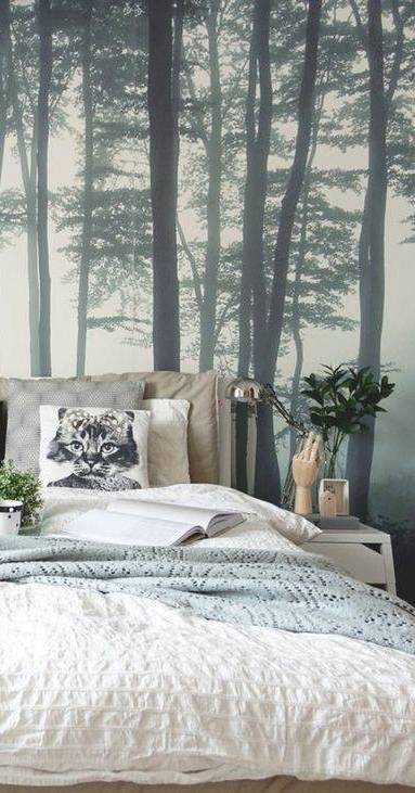 Papier-peint panoramique forêt dans une chambre - Bouc-Bel-Air-13