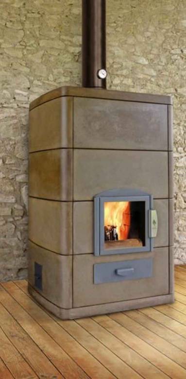 Poêle à accumulation finition béton ciré